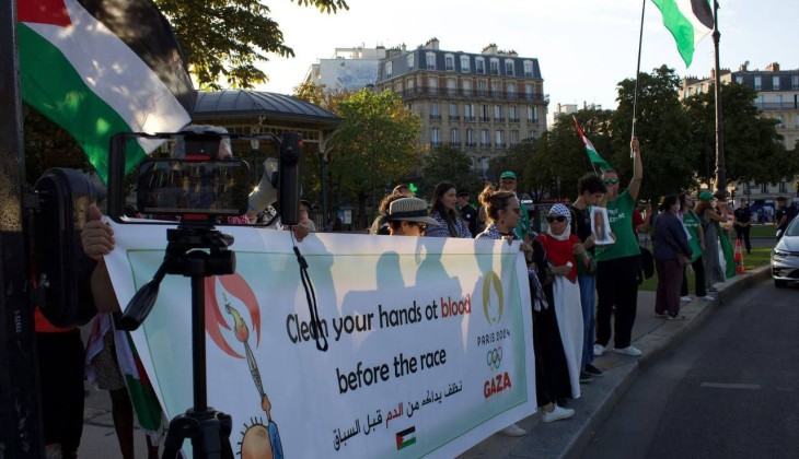 The gathering in protest against the participation of the Zionist regime team in the Olympic and Paralympic